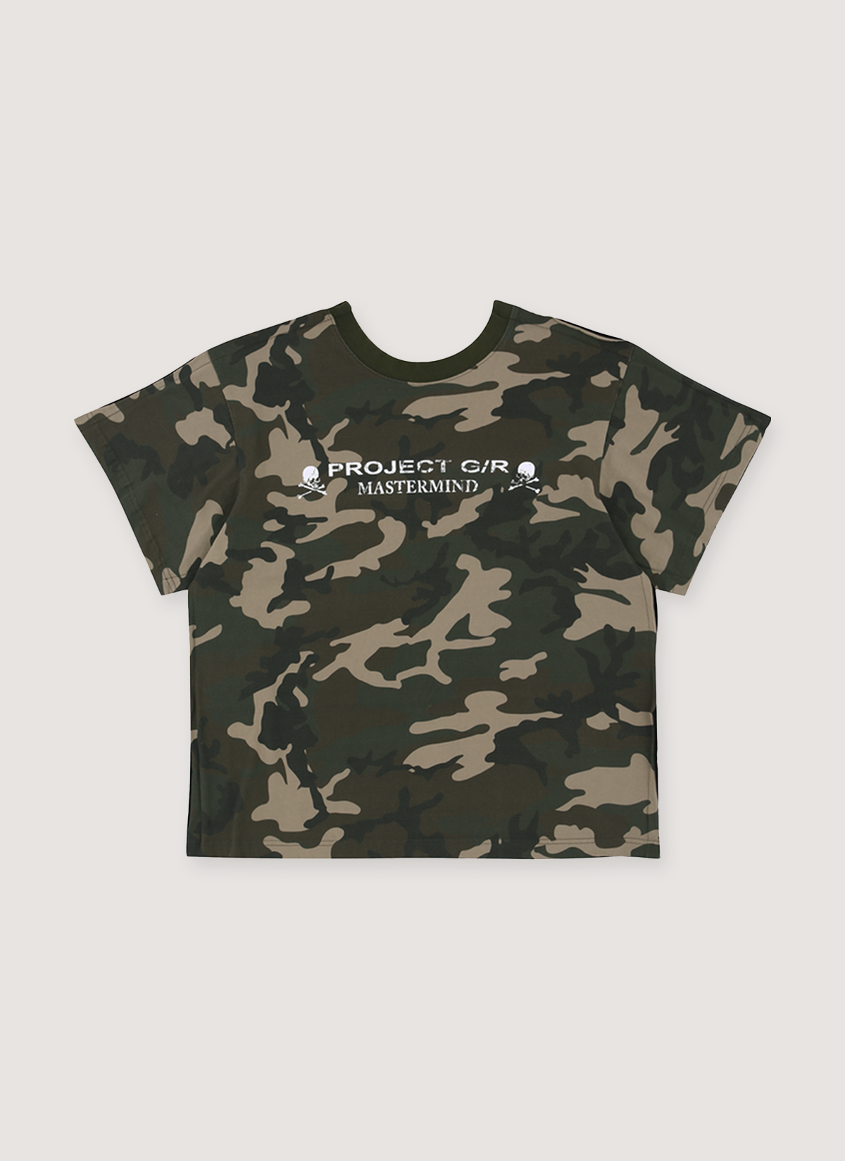 Project G/R x Mastermind MMJ Two Faced Outseam Tee Camo Black