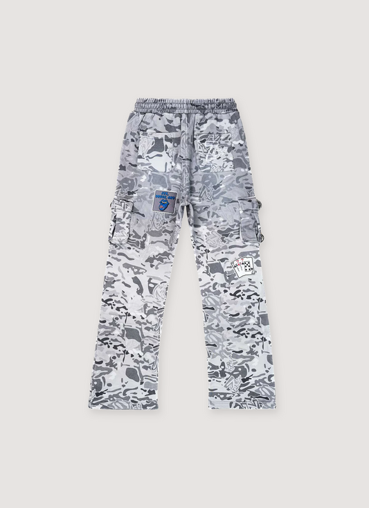 Patchwork 7s Cargo Sweatpants Camo