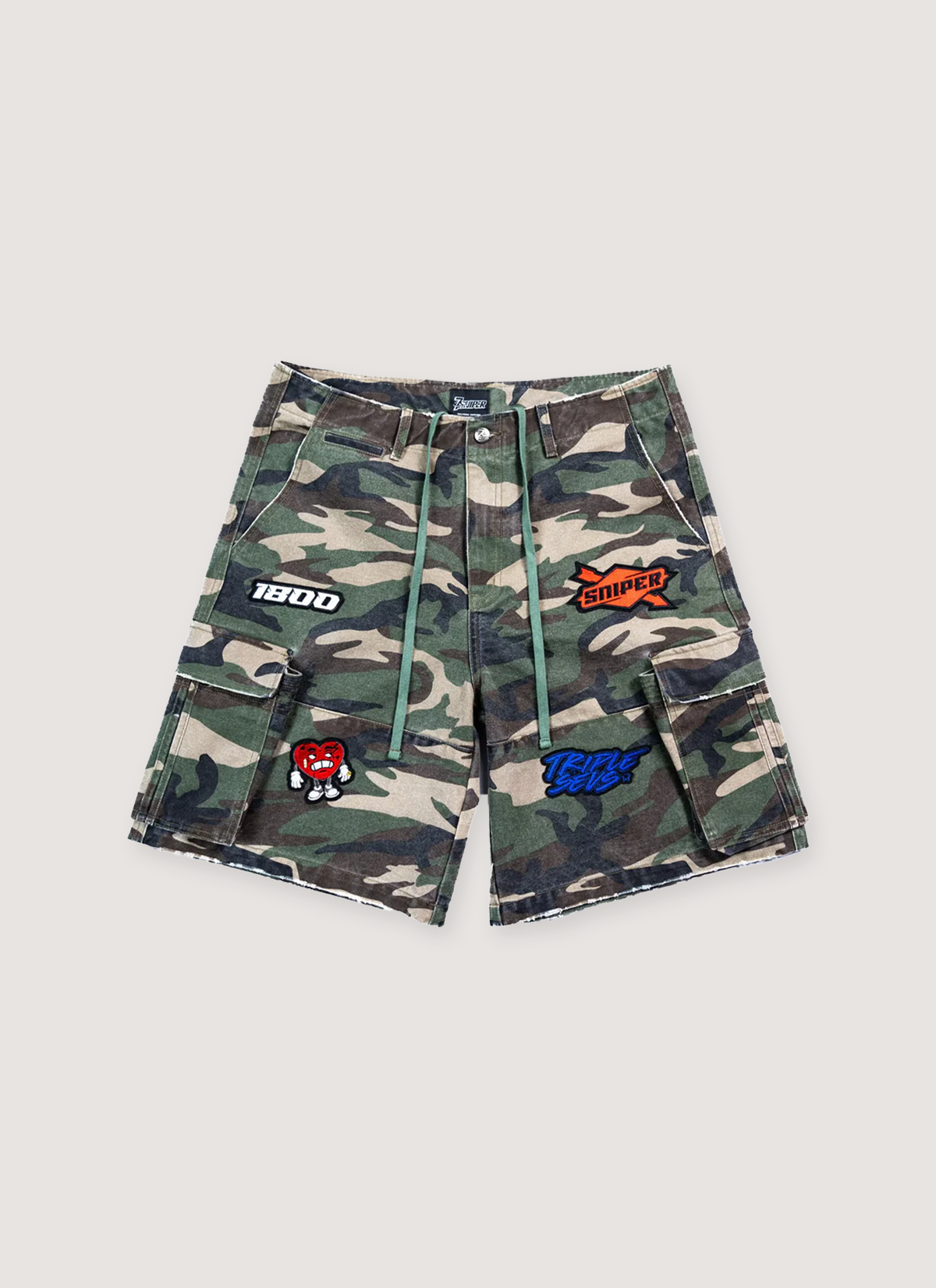 Triple Sevens Sniper Gang Shorts Camo Triple Sevens Sniper Gang Shorts Camo - Image 1 | Authenticated at Pieces Los Angeles