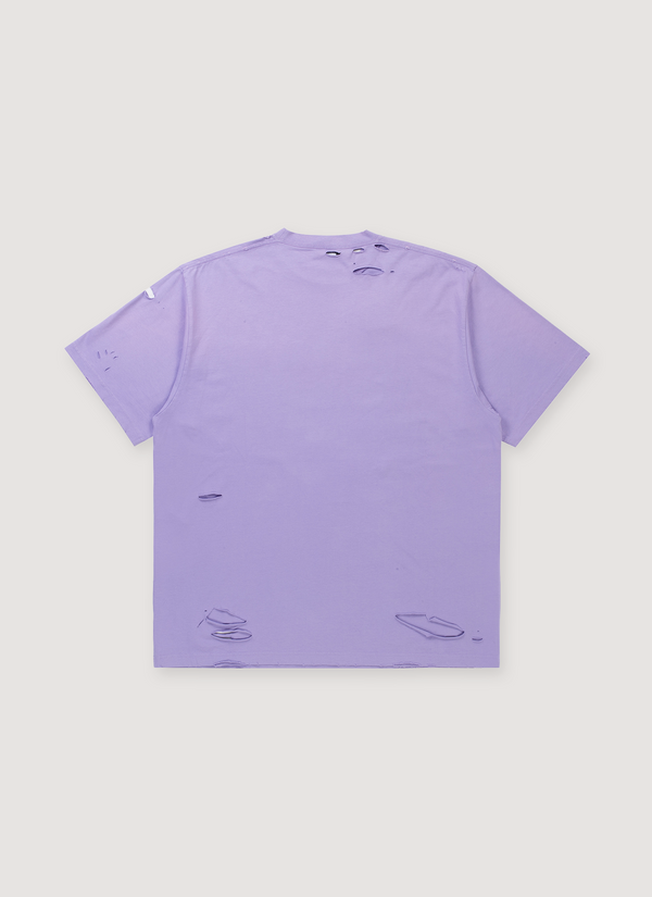 Balenciaga Caps Destroyed Tee Purple alternate view - Shop at Pieces Los Angeles
