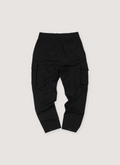 Dior Cargo Pants Black Gabardine (Pre-Owned) zip and hook closure, Dior soft patch back, snap button pockets and ankles, side cargo pockets, side slit pockets, front view Dior Cargo Pants Black Gabardine (Pre-Owned) - Image 2 | Authenticated at Pieces Los Angeles