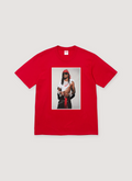 Supreme Playboi Carti Tee Shirt Red with printed graphic photo of Playboi Carti, front view Supreme Playboi Carti Tee - Image 1 | Authenticated at Pieces Los Angeles