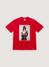 Supreme Playboi Carti Tee Shirt Red with printed graphic photo of Playboi Carti, front view