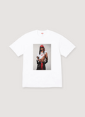Supreme Playboi Carti Tee Shirt White with printed graphic photo of Playboi Carti, front view Supreme Playboi Carti Tee - Image 4 | Authenticated at Pieces Los Angeles