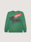 Saint Michael Cerberus Crewneck Sweater Green Saint Michael Cerberus Crewneck Sweater Green - Image 1 | Authenticated at Pieces Los Angeles