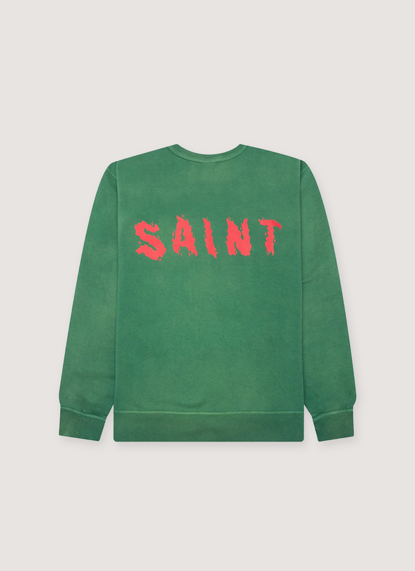 Saint Michael Cerberus Crewneck Sweater Green alternate view - Shop at Pieces Los Angeles