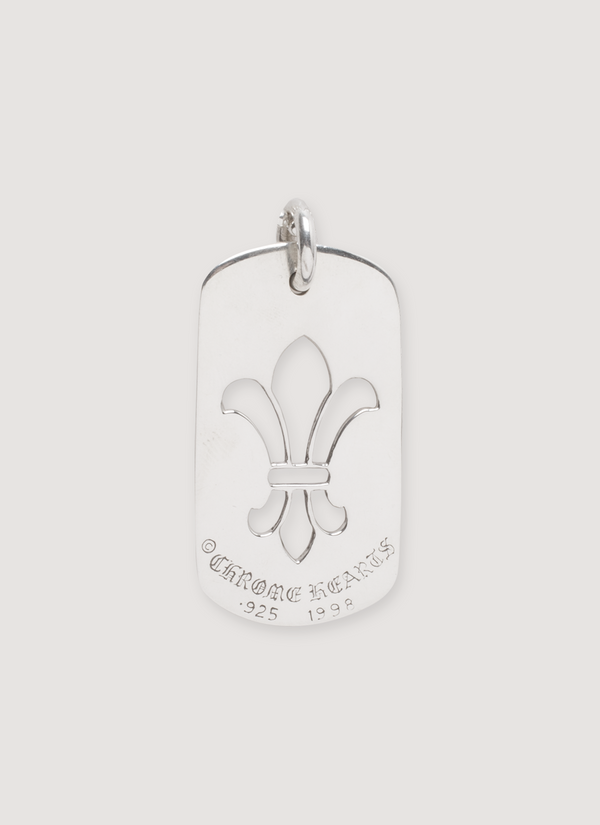 Chrome Hearts Large Fleur Cut Out Dog Tag Necklace Silver Large Fleur Cut Out Dog Tag Necklace Silver - Authenticated Necklaces | Pieces Los Angeles