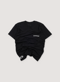 Chrome Hearts Fleur Multi Logo Tee Shirt Black (Pre-Owned) with front chest pocket and white screen printed logo, front view Chrome Hearts Fleur Multi Logo Tee Black (Pre-Owned) - Image 1 | Authenticated at Pieces Los Angeles