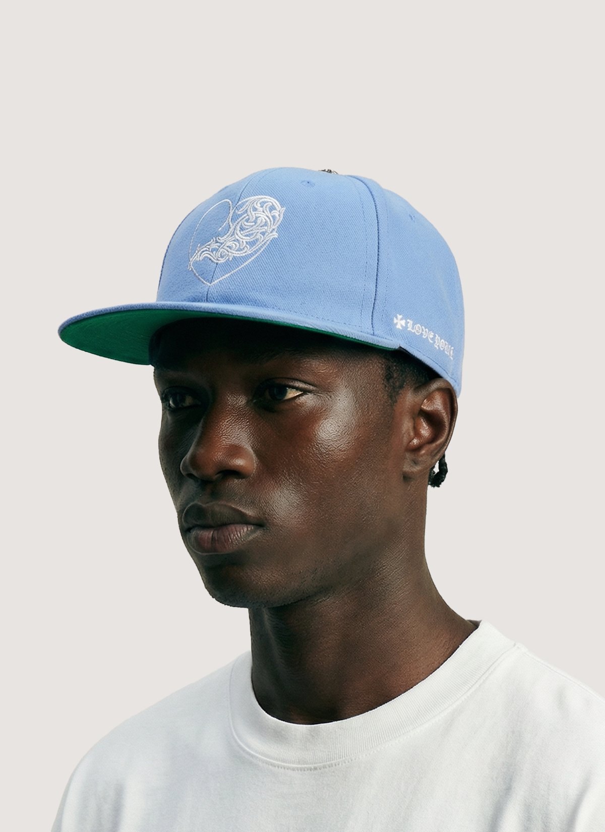Chrome Hearts Love You Fitted Baseball Cap Baby Blue