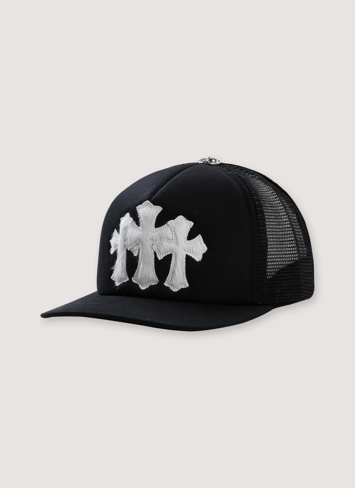 Cemetery Cross Pony Hair Trucker Black