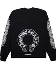 Chrome Hearts Horseshoe Floral Longsleeve Black White