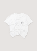 Chrome Hearts Horseshoe Tee Shirt White (Pre-Owned), front chest pocket, screen printed black text logos, front view Chrome Hearts Horseshoe Tee White (Pre-Owned) - Image 1 | Authenticated at Pieces Los Angeles