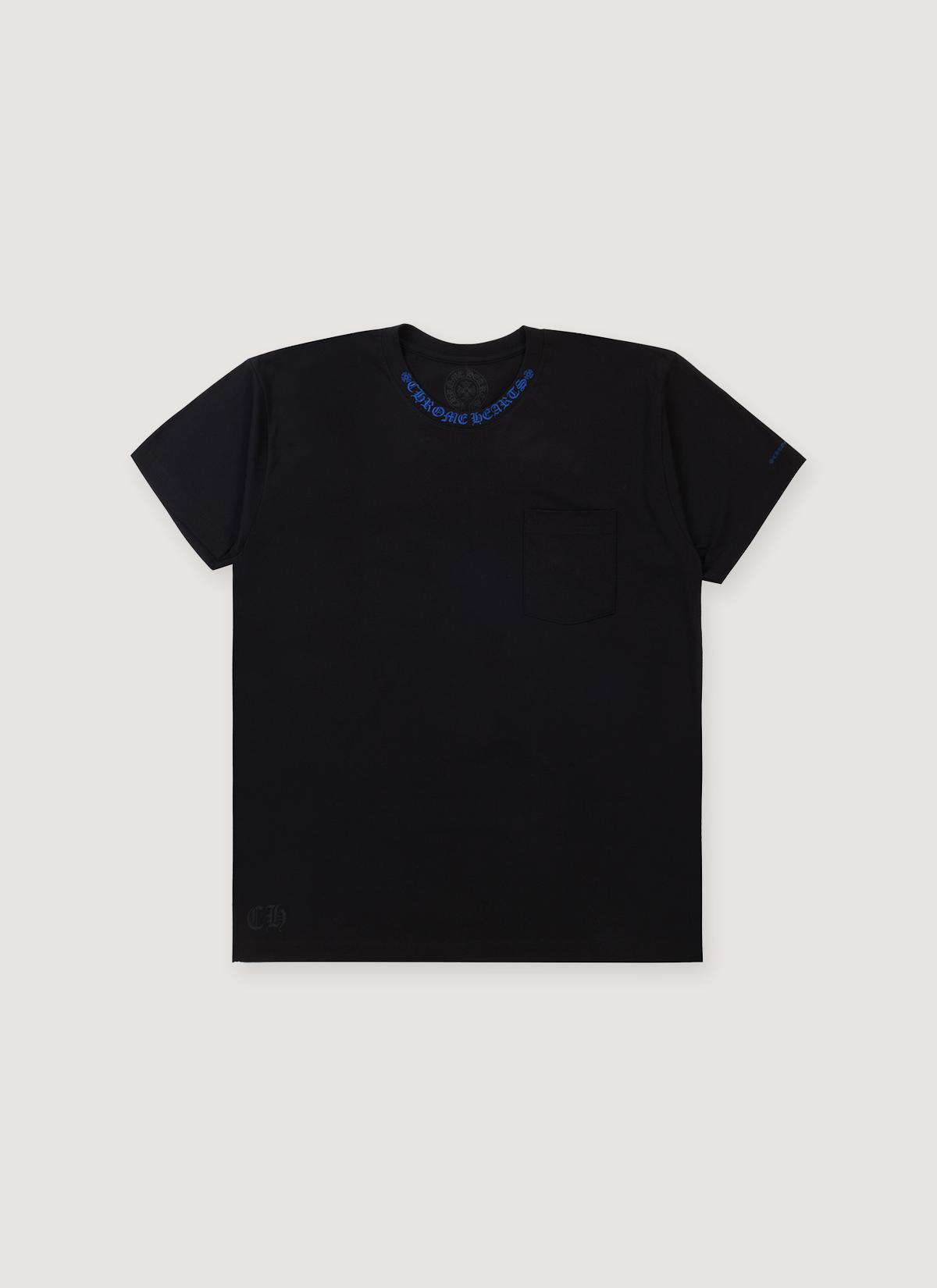 Chrome Hearts Neck Logo Tee Black Blue