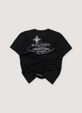 Chrome Hearts Las Vegas Exclusive Tee Shirt Black (Pre-Owned), front chest pocket, white screen printed logo of Las Vegas sign, back view Chrome Hearts Las Vegas Exclusive Tee Black (Pre-Owned) - Image 2 | Authenticated at Pieces Los Angeles