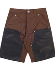 Chrome Hearts Nylon Leather Double Knee Shorts Brown Black