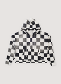 Vague Studios Checkered Thermal Zip Sweatshirt White Black Vague Studios Checkered Thermal Zip Sweatshirt White Black - Image 1 | Authenticated at Pieces Los Angeles