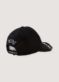Alice Hollywood Listen to CKY Cap Black Hat with white embroidered logos, lighter cap details, and printed sticked patch on the brim, back view Alice Hollywood Listen to CKY Cap Black - Image 2 | Authenticated at Pieces Los Angeles
