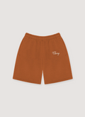 Cherry LA American Classic Sweatshorts Burnt Orange shorts front view Cherry LA American Classic Sweatshorts Burnt Orange - Image 1 | Authenticated at Pieces Los Angeles