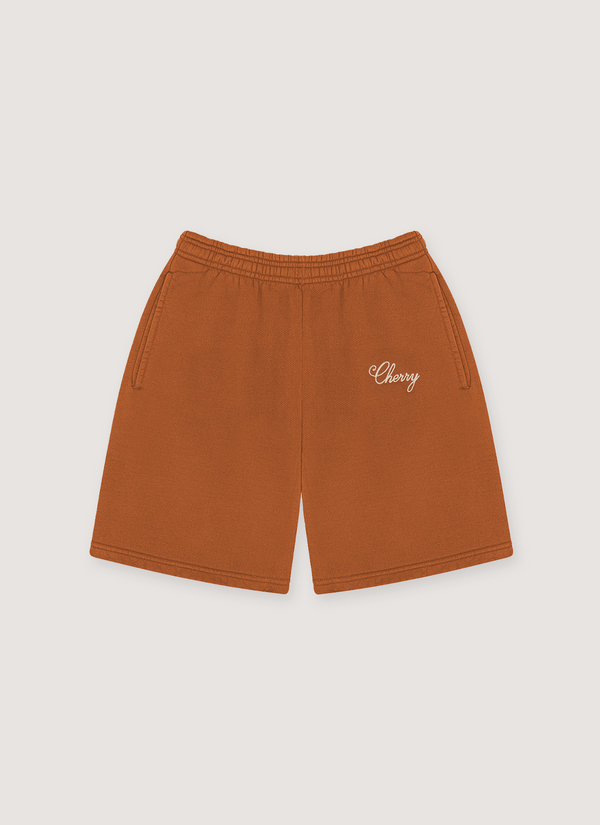 Cherry LA American Classic Sweatshorts Burnt Orange shorts front view American Classic Sweatshorts Burnt Orange - Authenticated Shorts | Pieces Los Angeles