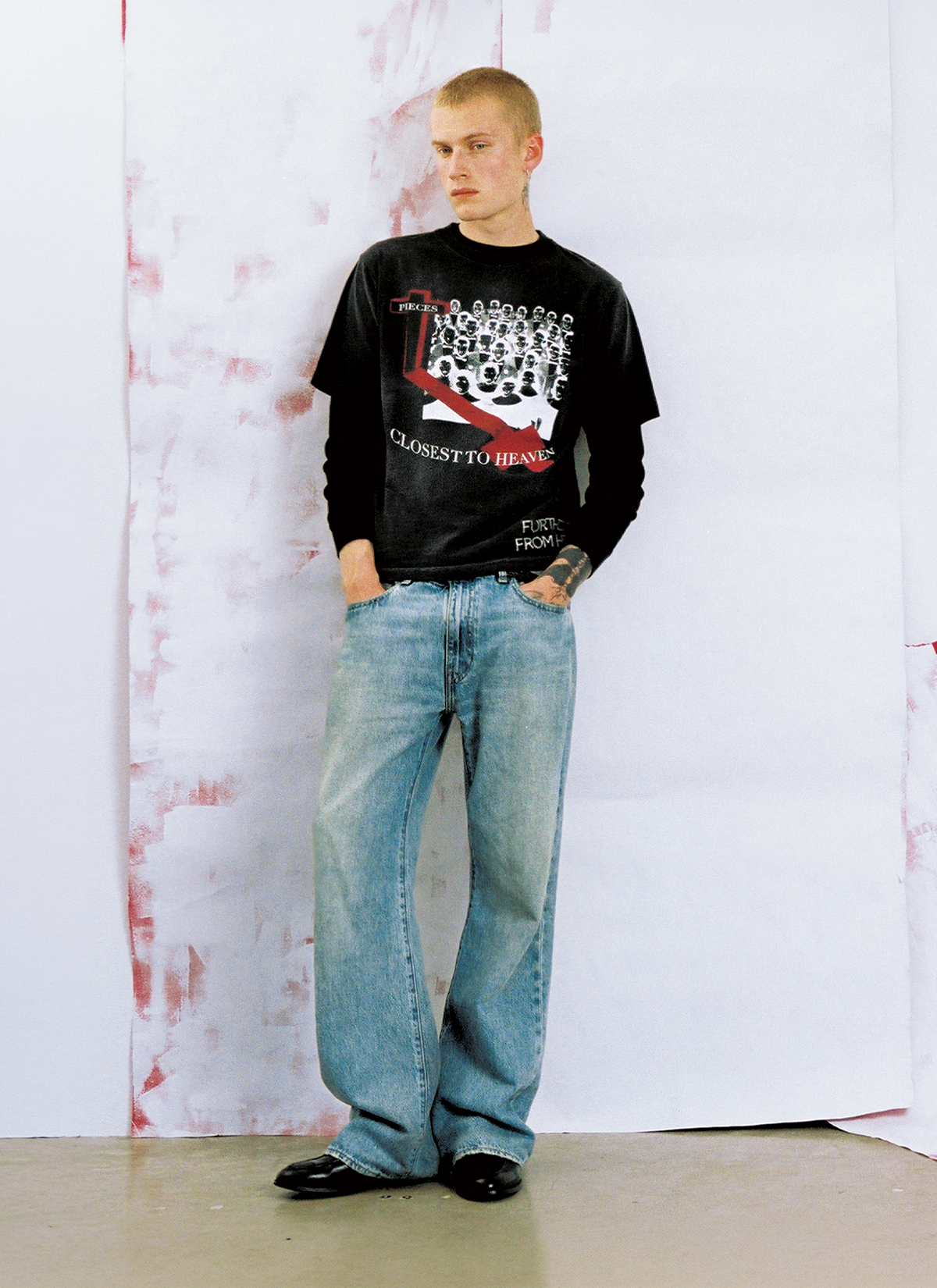 Pieces Closest to Heaven Tee Vintage Black