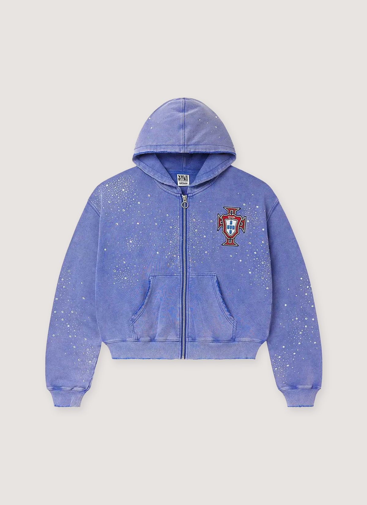 Vale Forever Clustered Zip Up Sweatshirt Sea Blue Vale Forever Clustered Zip Up Sweatshirt Sea Blue - Image 1 | Authenticated at Pieces Los Angeles