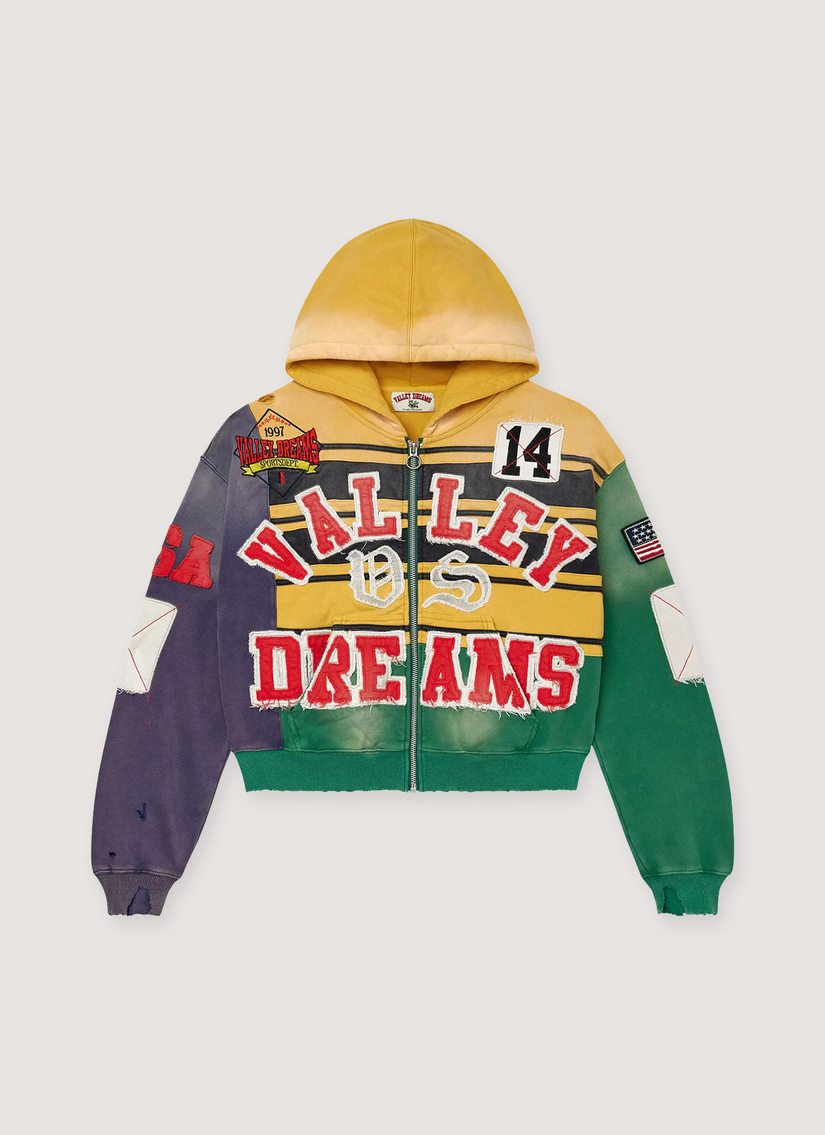 Vale Forever Collage Zip Up Sweatshirt Mardi Gras