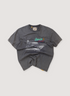 Gallery Dept. Cosmic Suite 2 Tee Shirt Vintage Black (Pre-Owned) with vintage wash and fade, garment dye, printed logos, glitter print logo, front view