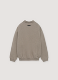 Essentials Fear of God Fleece Crewneck Heather Grey with little black rectangle logo, back view Essentials Fleece Crewneck Heather Grey - Image 2 | Authenticated at Pieces Los Angeles