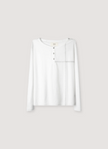 Vague Studios Cross Stitch Henley White Vague Studios Cross Stitch Henley White - Image 1 | Authenticated at Pieces Los Angeles