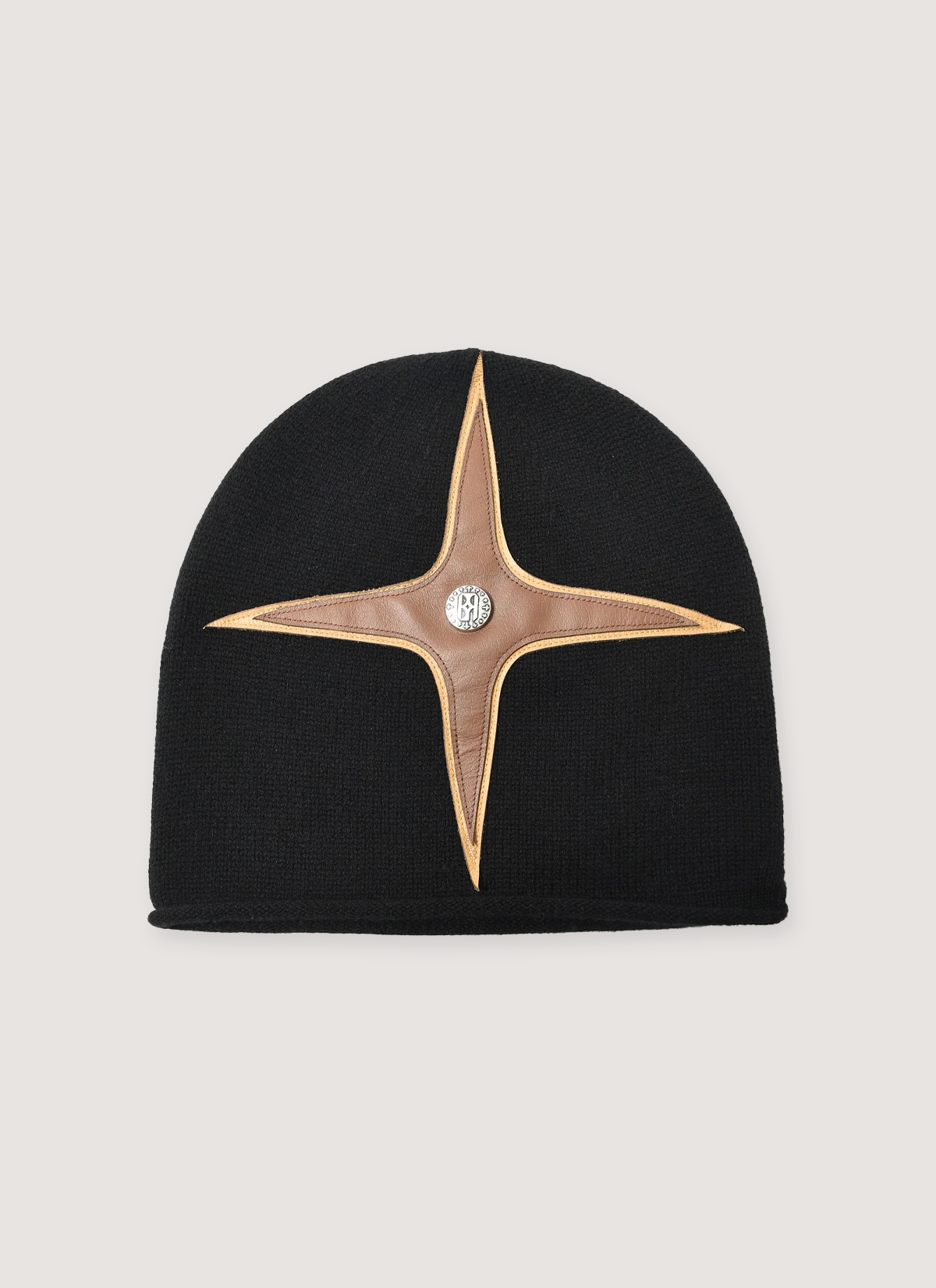 Birth of Royal Child Cross-Patch Leather Beanie Black Birth of Royal Child Cross-Patch Leather Beanie Black - Image 1 | Authenticated at Pieces Los Angeles