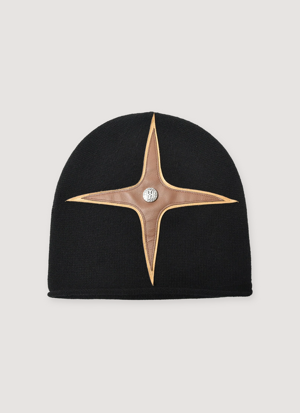 Birth of Royal Child Cross-Patch Leather Beanie Black Cross-Patch Leather Beanie Black - Authenticated Beanies | Pieces Los Angeles