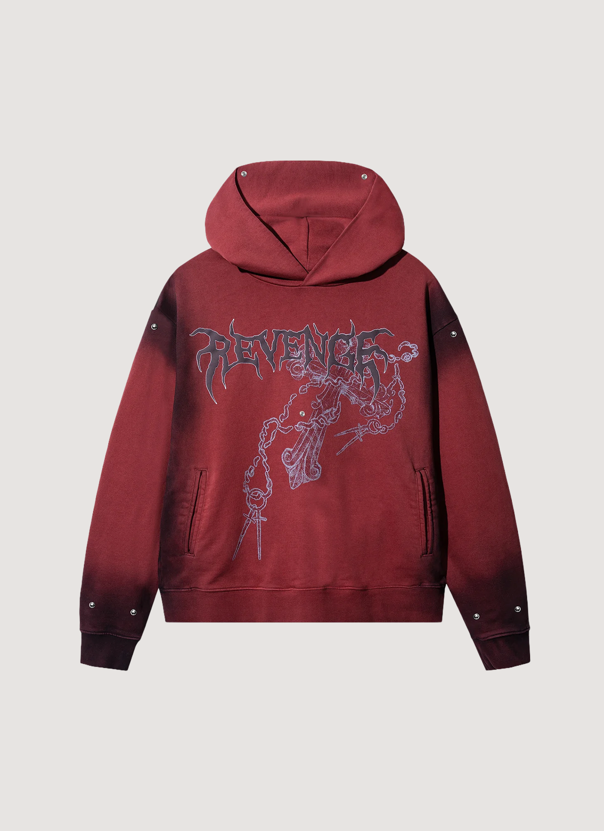 Revenge Cross Chain Studded Sweatshirt