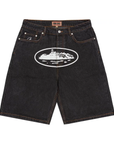 Corteiz Alcatraz Baggy Denim Shorts Washed Black