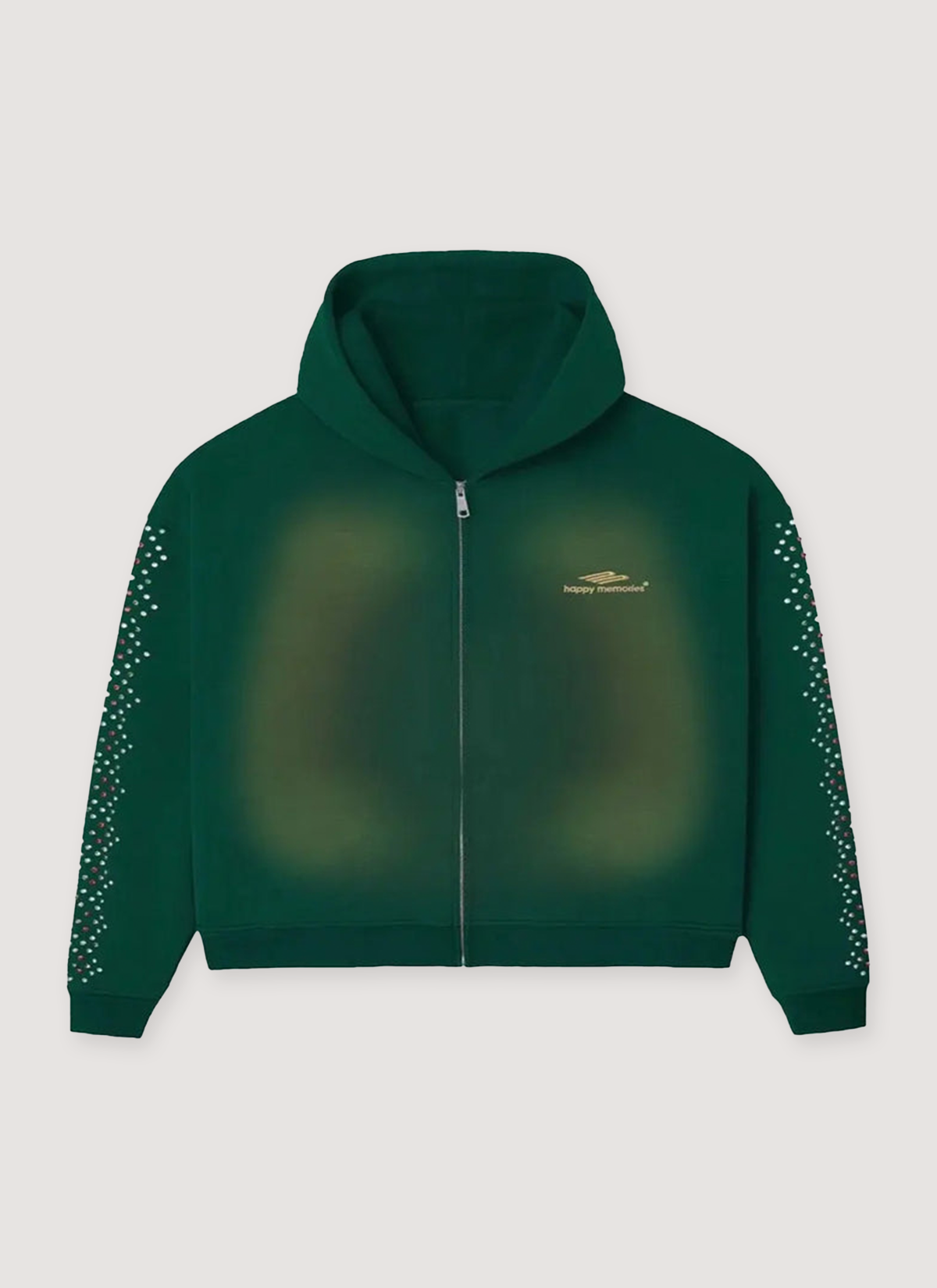 HMDD Crystal Zip Up Sweatshirt Green HMDD Crystal Zip Up Sweatshirt Green - Image 1 | Authenticated at Pieces Los Angeles
