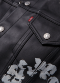 Denim Tears Leather Cotton Wreath Type-3 Jacket Black Denim Tears Leather Cotton Wreath Type-3 Jacket Black - Image 3 | Authenticated at Pieces Los Angeles