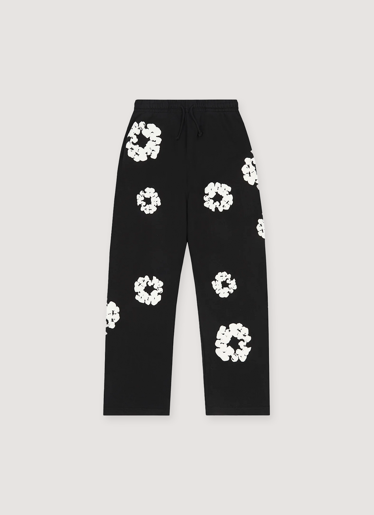 Denim Tears Cotton Wreath Open Hem Sweatpants Black