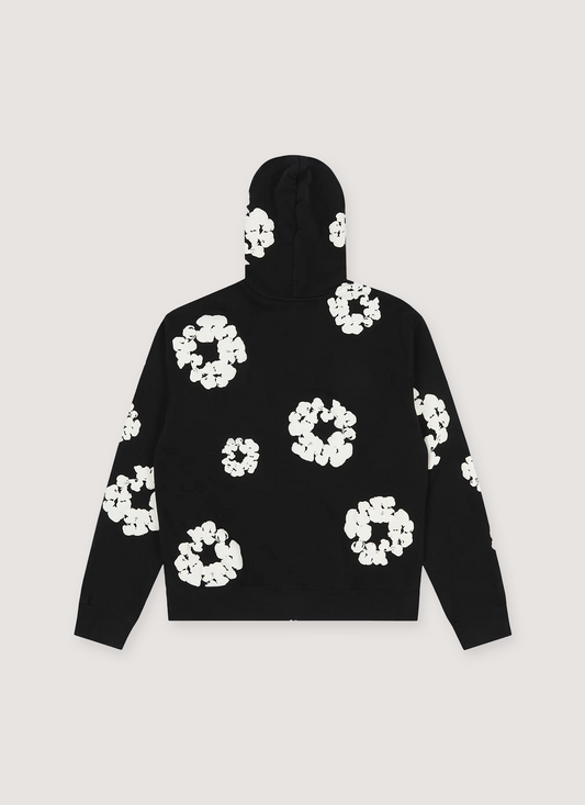 Denim Tears Cotton Wreath Zip Up Sweatshirt Black