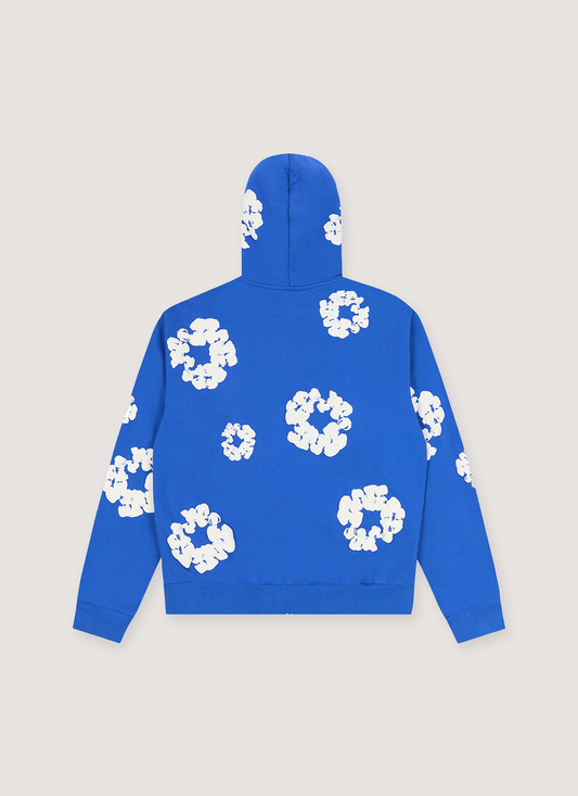 Denim Tears Cotton Wreath Zip Up Sweatshirt Blue