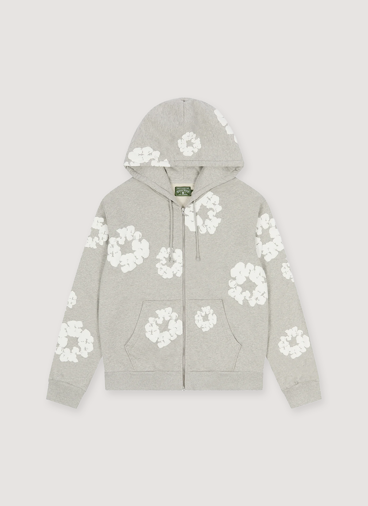 Denim Tears Cotton Wreath Zip Up Sweatshirt Grey