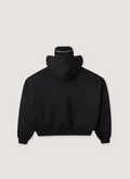 GV Gallery Dad Zip Up Sweatshirt Black Hoodie with hat brim snapback built into the hood, back view GV Gallery Dad Zip Up Sweatshirt Black - Image 2 | Authenticated at Pieces Los Angeles