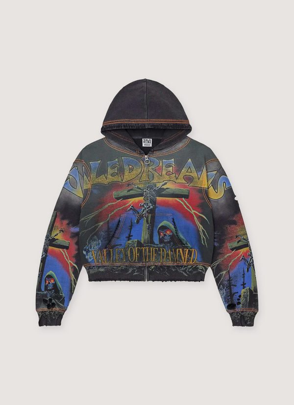 Vale Forever Damned Big Zip Up Sweatshirt Damned Big Zip Up Sweatshirt - Authenticated Sweatshirts | Pieces Los Angeles