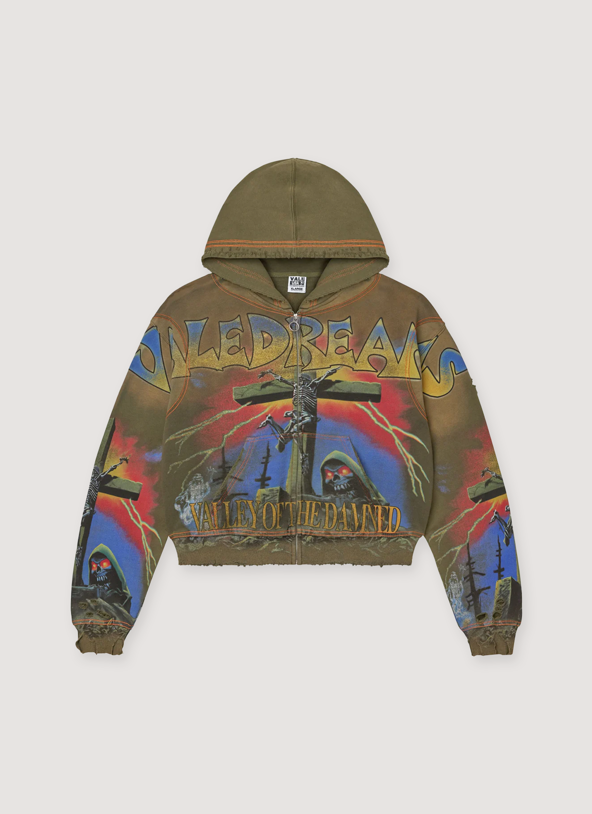 Vale Forever Damned Big Zip Up Sweatshirt Vale Forever Damned Big Zip Up Sweatshirt - Image 2 | Authenticated at Pieces Los Angeles