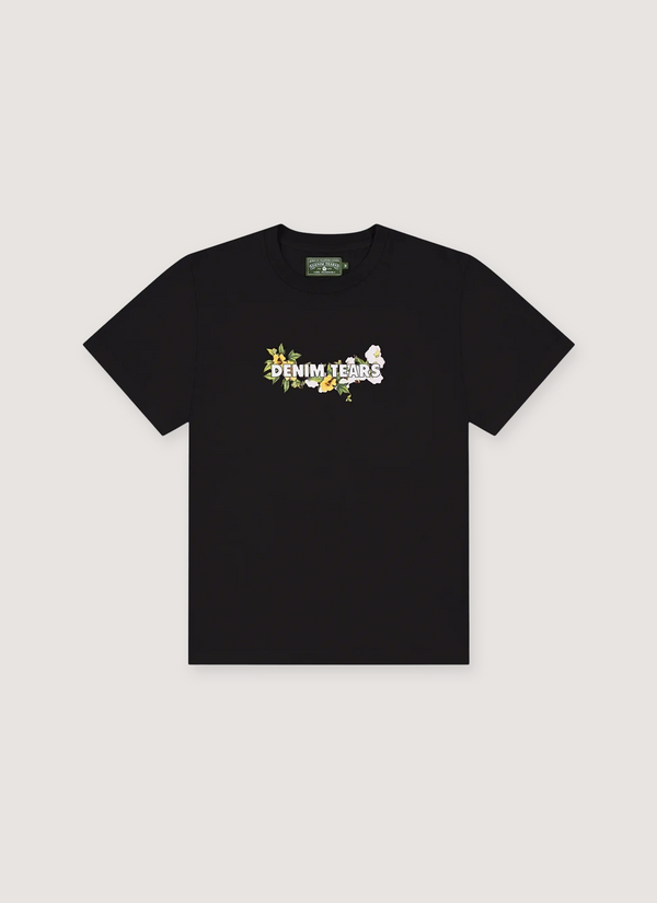Denim Tears Cotton Floral Logo Tee Black Cotton Floral Tee Black - Authenticated T-shirts | Pieces Los Angeles