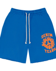 Denim Tears University Sweat Shorts Blue Orange