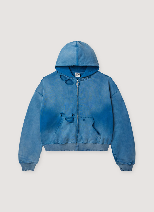 Vale Forever Destroyer Zip Up Sweatshirt alternate view - Shop at Pieces Los Angeles