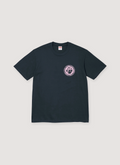 Supreme Devotion navy tee shirt with small pink logo front view Supreme Devotion Tee - Image 1 | Authenticated at Pieces Los Angeles