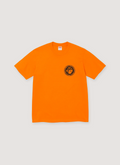 Supreme Devotion orange tee shirt with small black logo front view Supreme Devotion Tee - Image 5 | Authenticated at Pieces Los Angeles