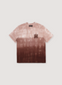 Amiri MA Logo Dip Dye Tee Brown with three shades of brown dye getting darker towards the bottom of the shirt, front view