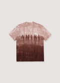 Amiri MA Logo Dip Dye Tee Brown with three shades of brown dye getting darker towards the bottom of the shirt, back view Amiri MA Logo Dip Dye Tee Brown - Image 2 | Authenticated at Pieces Los Angeles