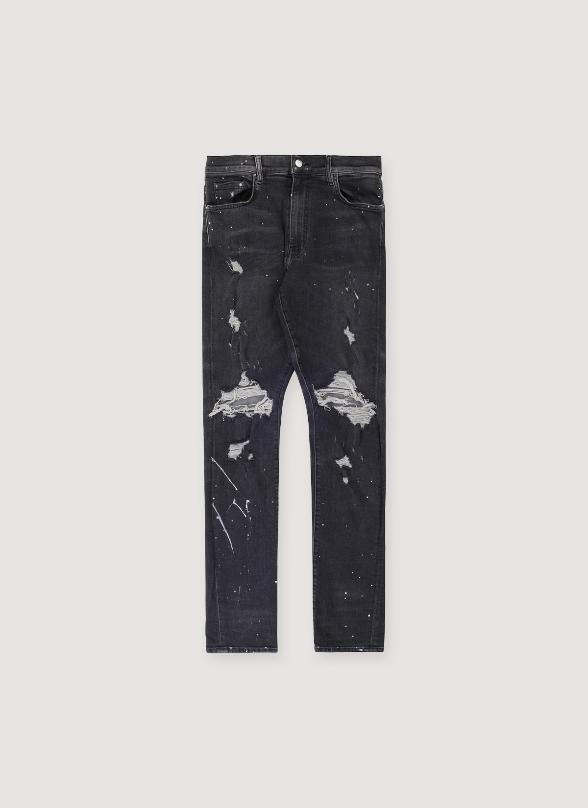 Amiri Distressed Skinny Jeans Washed Black